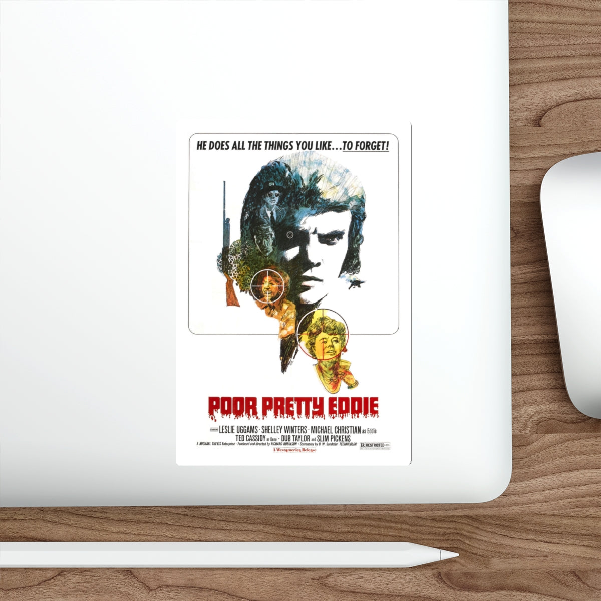 POOR PRETTY EDDIE 1975 Movie Poster STICKER Vinyl Die-Cut Decal-The Sticker Space