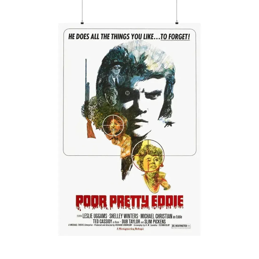 POOR PRETTY EDDIE 1975 - Paper Movie Poster 36" x 54" Matte - The Sticker Space