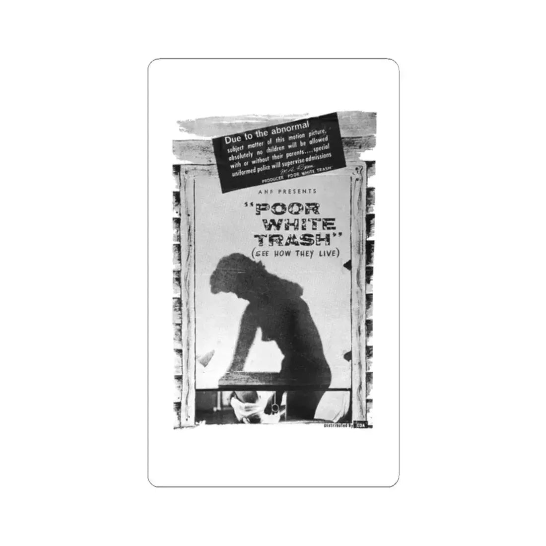 POOR WHITE TRASH 1961 Movie Poster - STICKER Vinyl Kiss-Cut Decal 2 Inch White - The Sticker Space