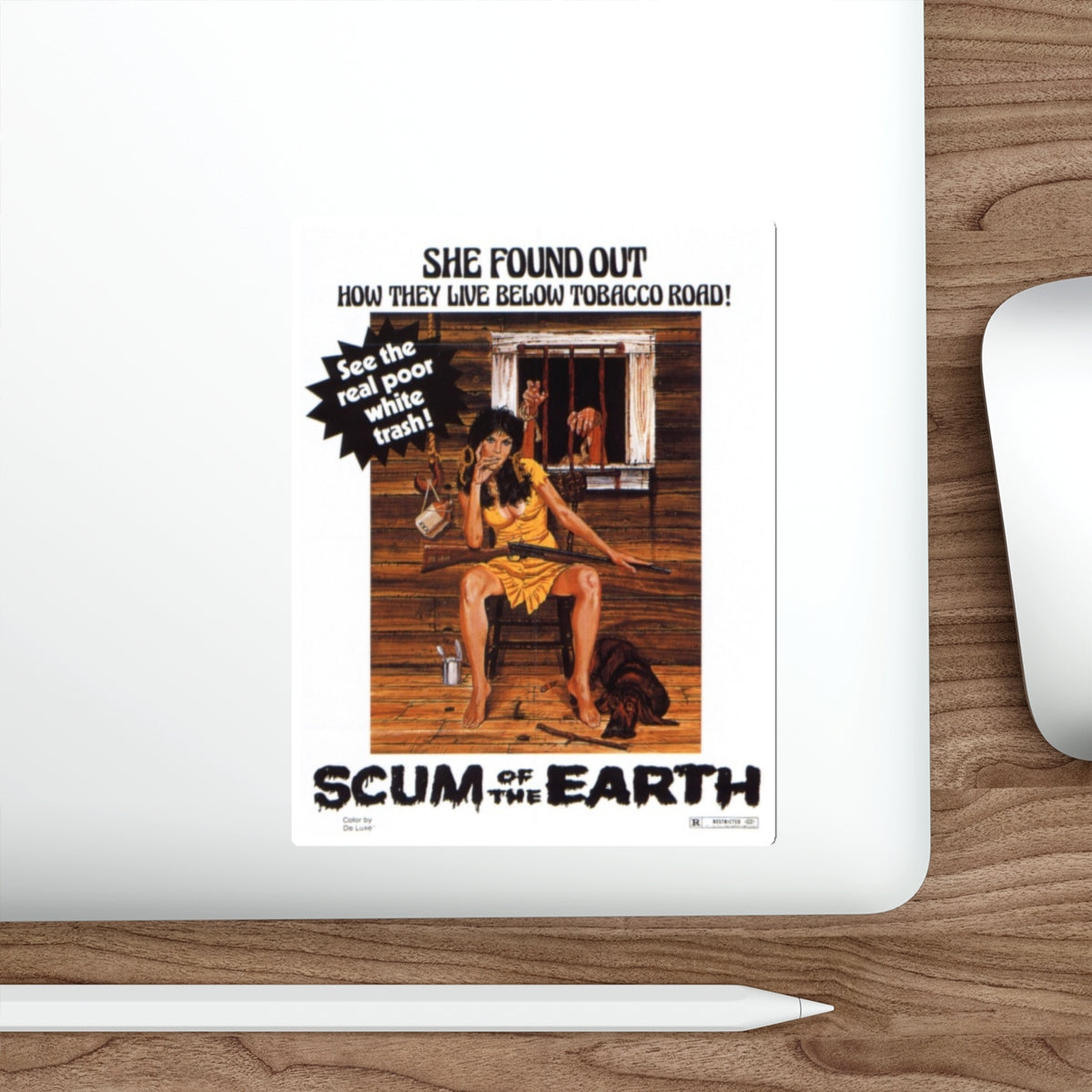 POOR WHITE TRASH II (SCUM OF THE EARTH) 1974 Movie Poster STICKER Vinyl Die-Cut Decal-The Sticker Space