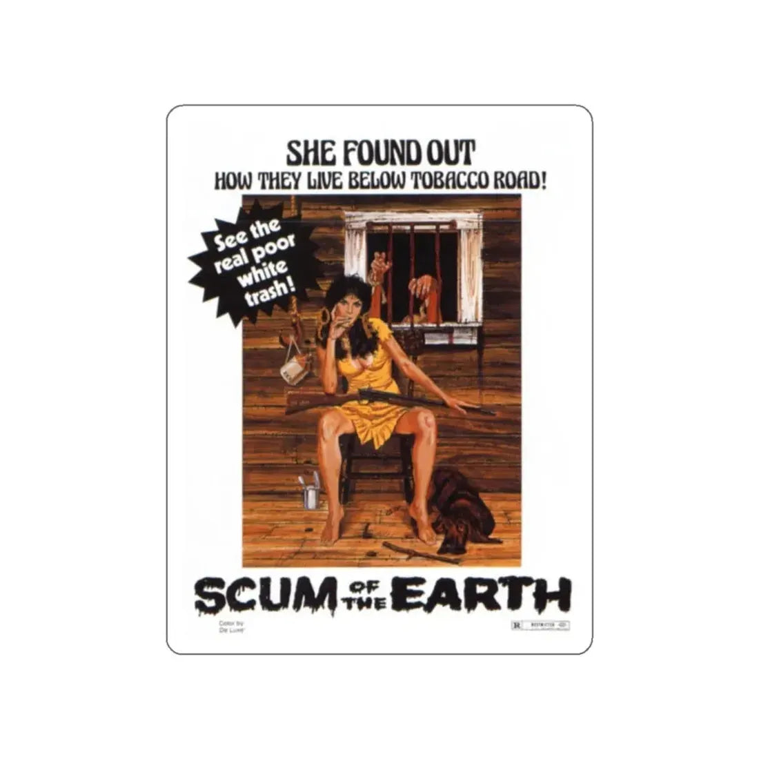POOR WHITE TRASH II (SCUM OF THE EARTH) 1974 Movie Poster STICKER Vinyl Die-Cut Decal - The Sticker Space