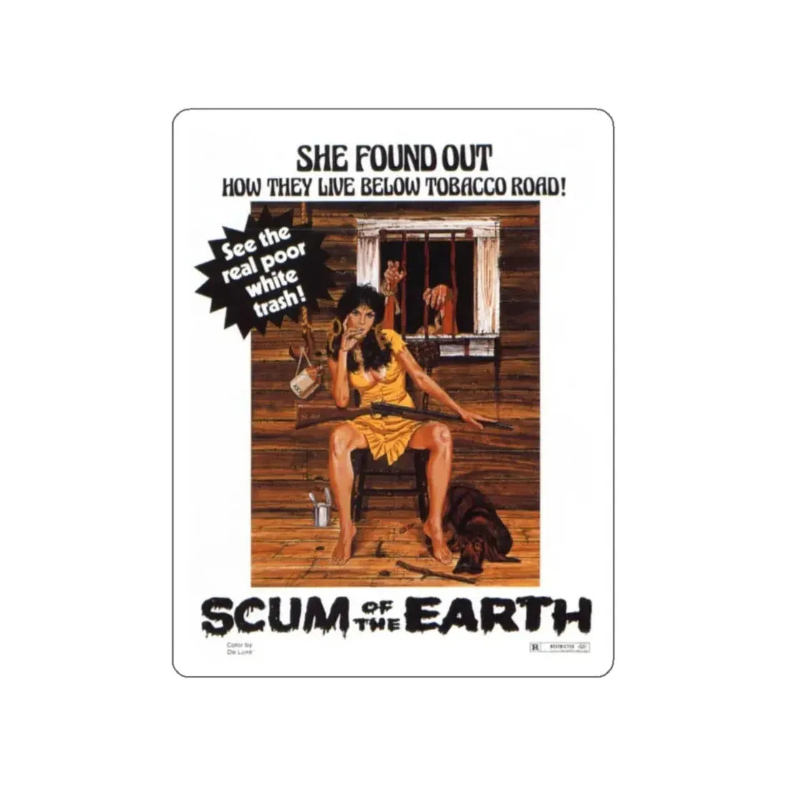 POOR WHITE TRASH II (SCUM OF THE EARTH) 1974 Movie Poster STICKER Vinyl Die-Cut Decal - The Sticker Space