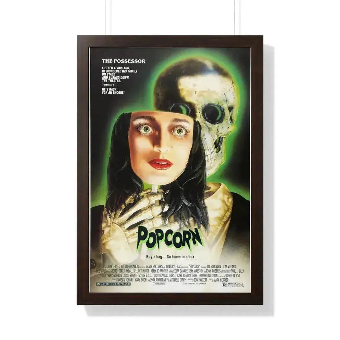 POPCORN 1991 - Framed Movie Poster 20" x 30" Walnut - The Sticker Space