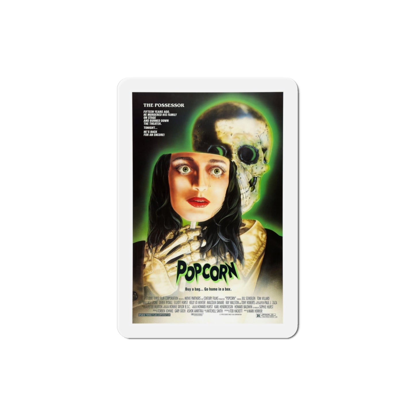 Popcorn 1991 Movie Poster Die-Cut Magnet-3" x 3"-The Sticker Space