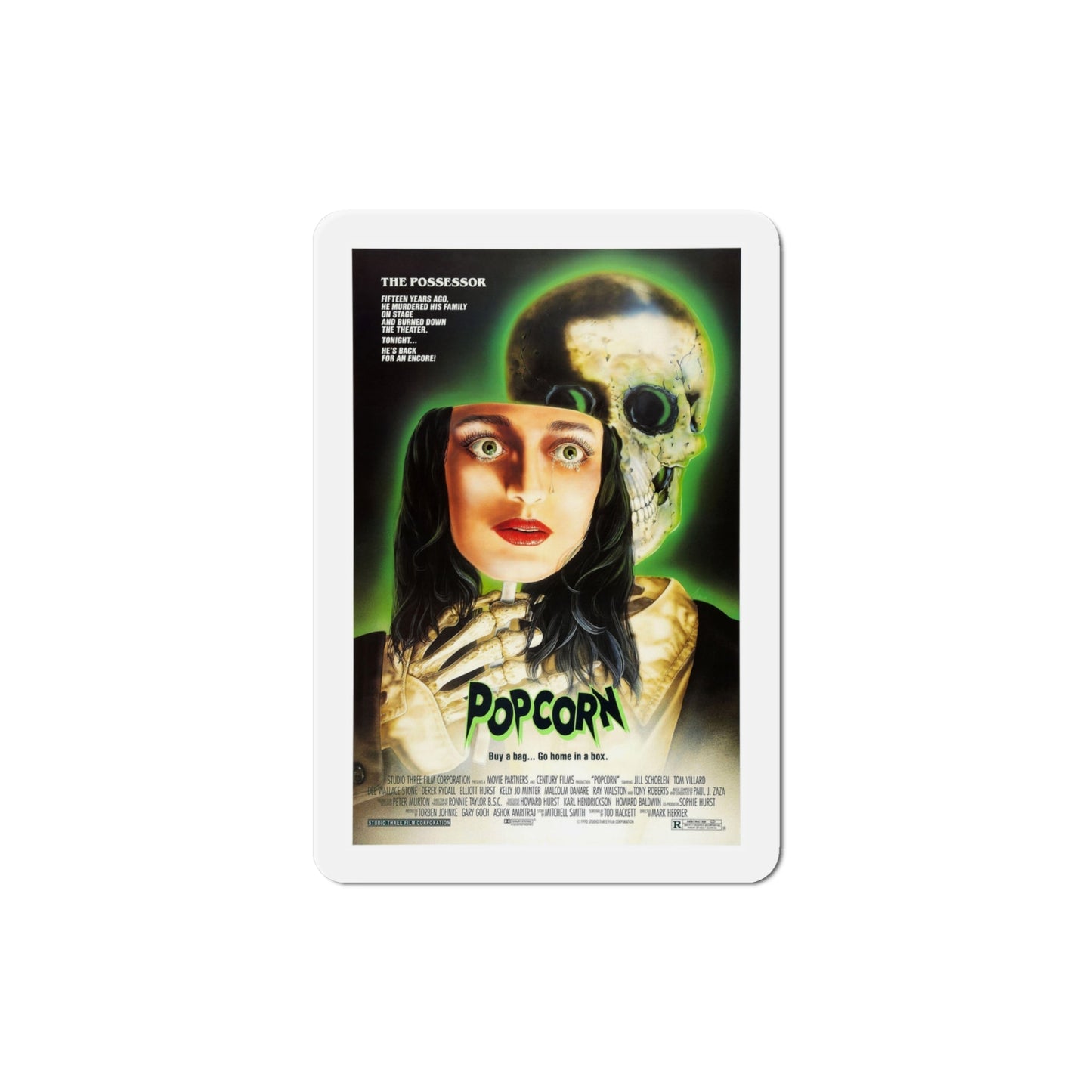 Popcorn 1991 Movie Poster Die-Cut Magnet-4" x 4"-The Sticker Space