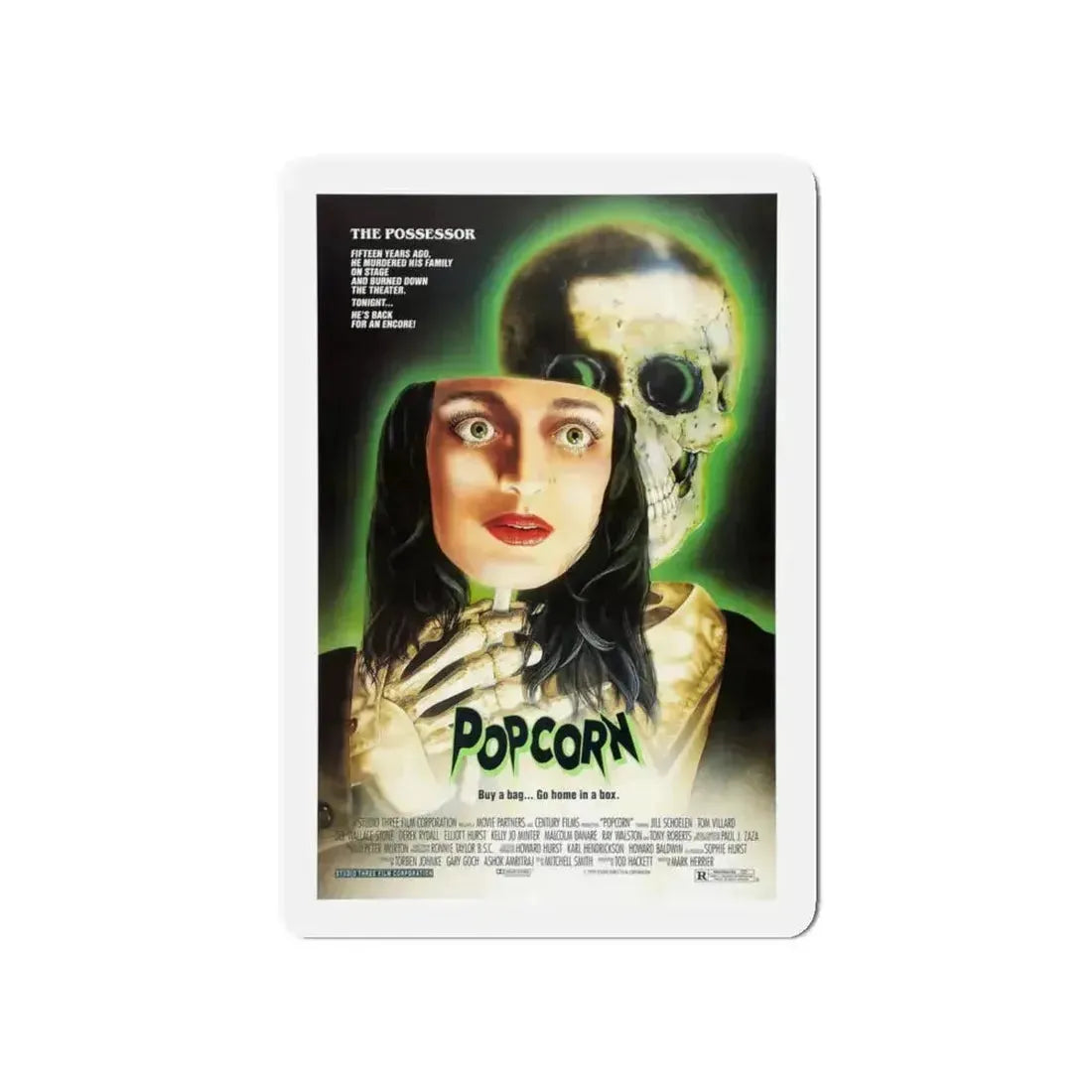 POPCORN 1991 Movie Poster - Refrigerator Magnet 4 Inch Die-Cut - The Sticker Space