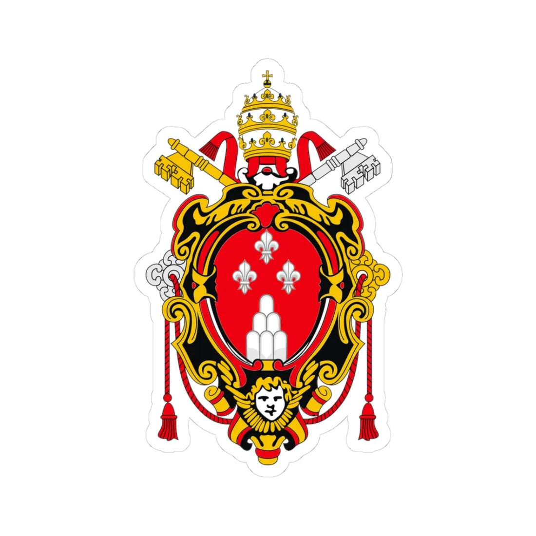 Pope Paul VIcoat of arms (Italy) (Coat of Arms) STICKER Vinyl Kiss-Cut Decal 3 Inch White - The Sticker Space