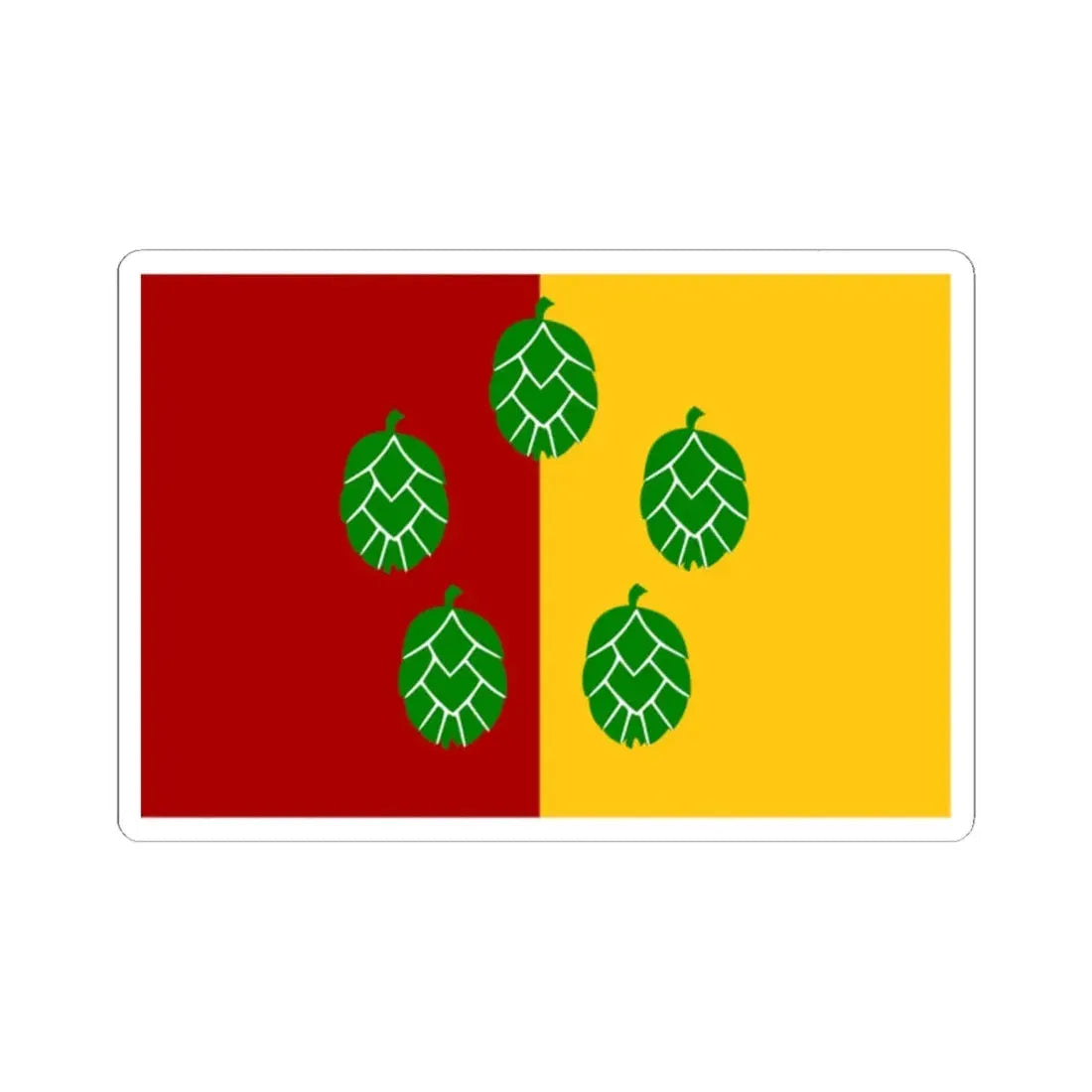 Poperinge vlag (Belgium) STICKER Vinyl Kiss-Cut Decal 2 Inch White - The Sticker Space