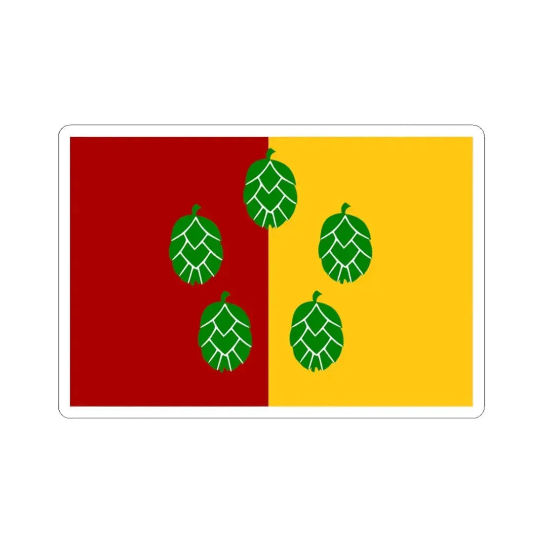 Poperinge vlag (Belgium) STICKER Vinyl Kiss-Cut Decal 3 Inch White - The Sticker Space