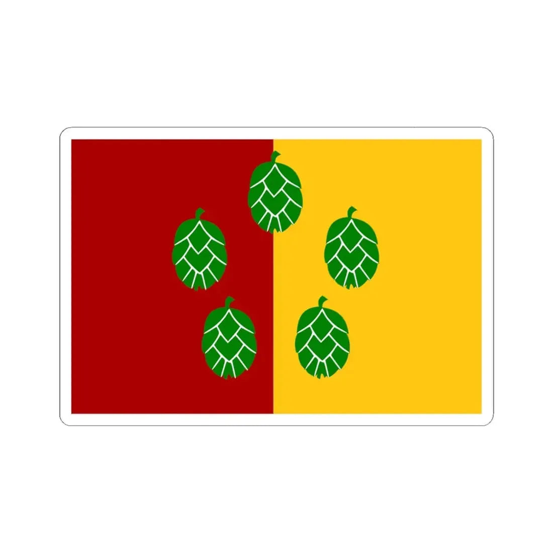 Poperinge vlag (Belgium) STICKER Vinyl Kiss-Cut Decal 6 Inch White - The Sticker Space