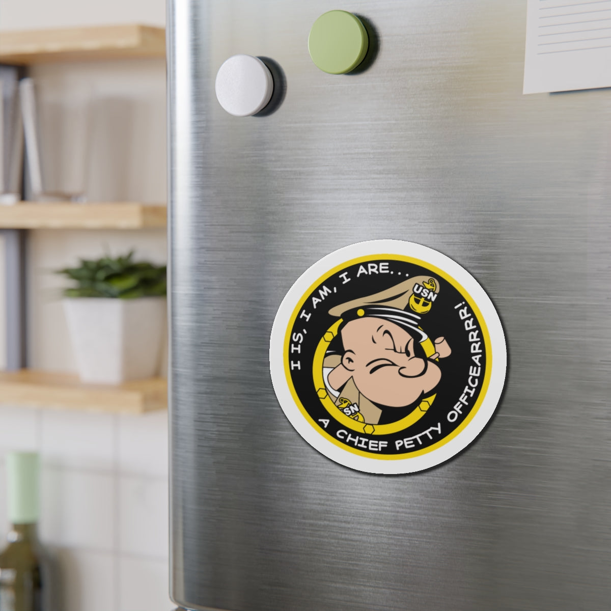 Popeye CPO (U.S. Navy) Die-Cut Magnet-The Sticker Space