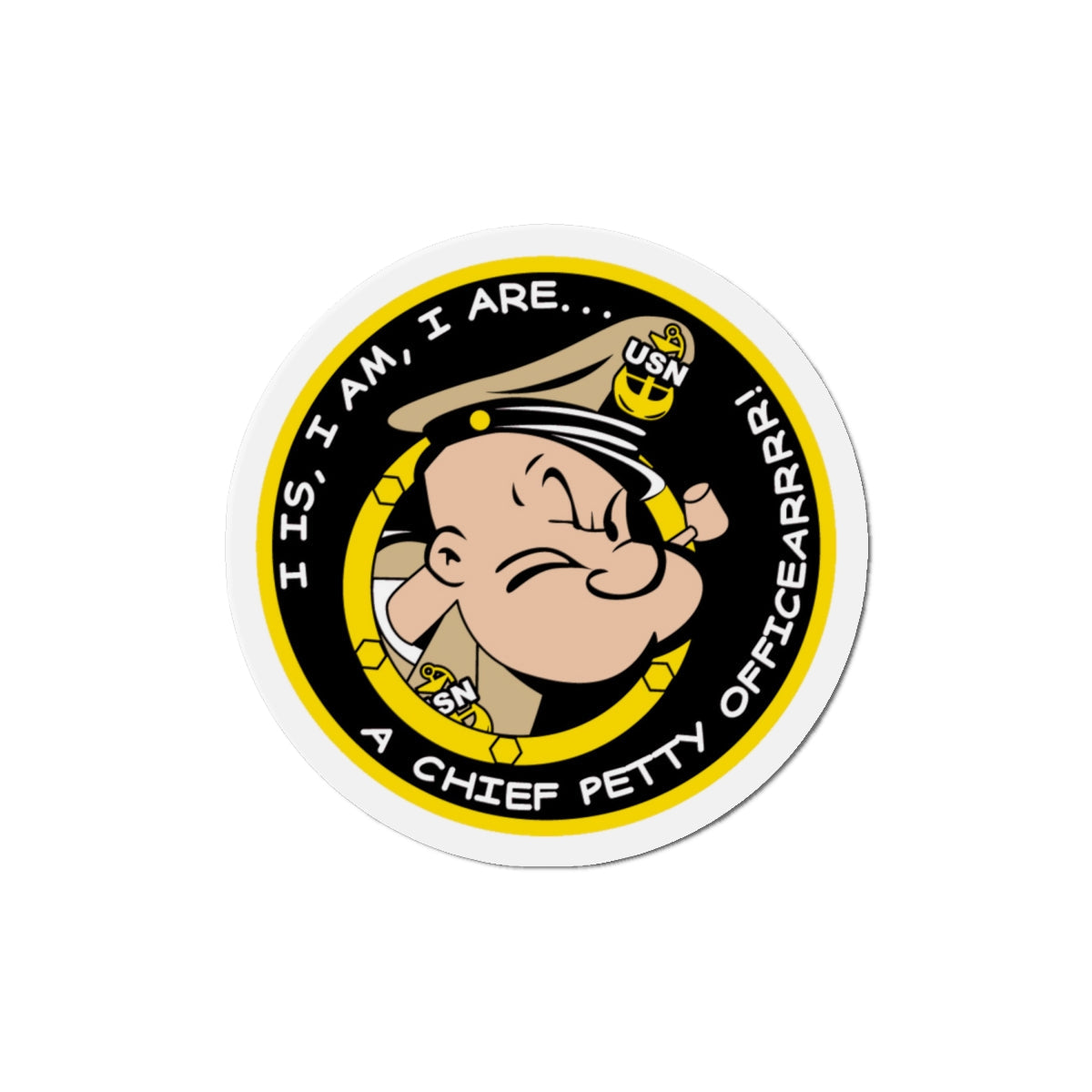 Popeye CPO (U.S. Navy) Die-Cut Magnet-6 × 6"-The Sticker Space