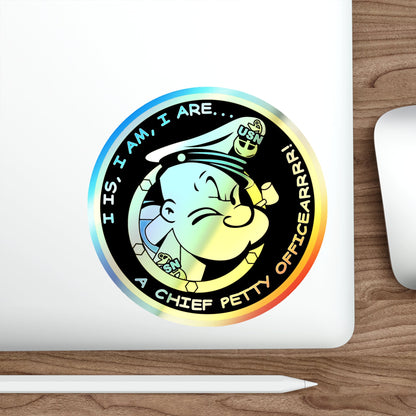 Popeye CPO (U.S. Navy) Holographic STICKER Die-Cut Vinyl Decal-The Sticker Space