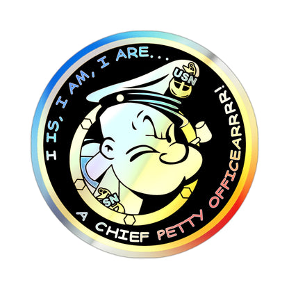 Popeye CPO (U.S. Navy) Holographic STICKER Die-Cut Vinyl Decal-2 Inch-The Sticker Space