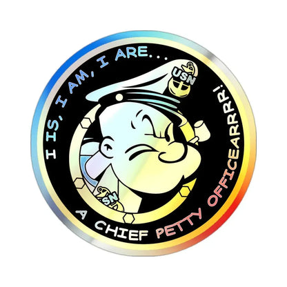 Popeye CPO (U.S. Navy) Holographic STICKER Die-Cut Vinyl Decal - The Sticker Space