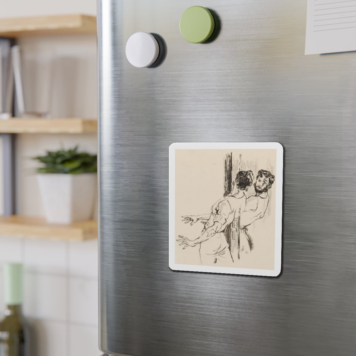 Poppy Island, Blue Book Magazine Illustration (Magazine Illustration) Refrigerator Magnet-The Sticker Space