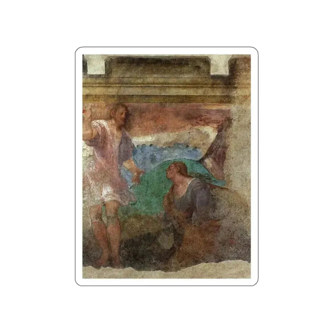 PORDENONE Giovanni Antonio - Christ and Mary Magdalen (Artwork) STICKER Vinyl Die-Cut Decal White Die-Cut 3 Inch - The Sticker Space