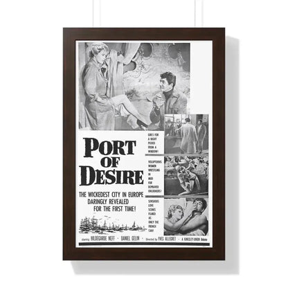 PORT OF DESIRE 1958 - Framed Movie Poster 16″ x 24″ Walnut - The Sticker Space