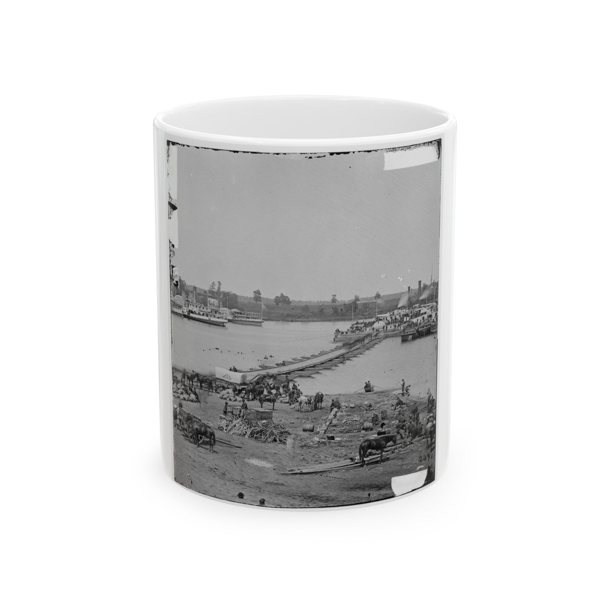 Port Royal, Va. The Rappahannock River Front During The Evacuation (U.S. Civil War) White Coffee Mug-11oz-The Sticker Space