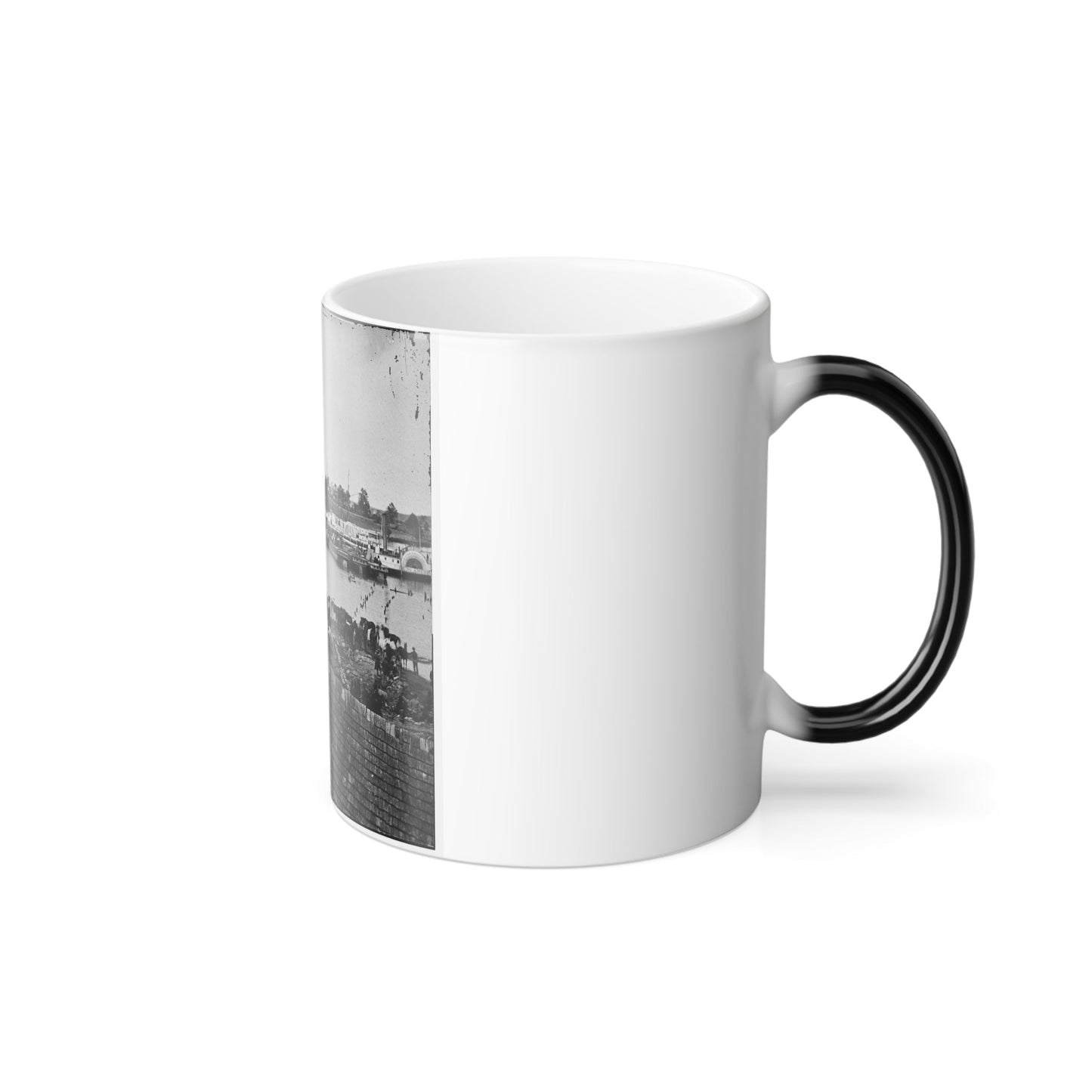 Port Royal, Va. Transports Being Loaded From a Pontoon Bridge During the Evacuation (U.S. Civil War) Color Morphing Mug 11oz-11oz-The Sticker Space
