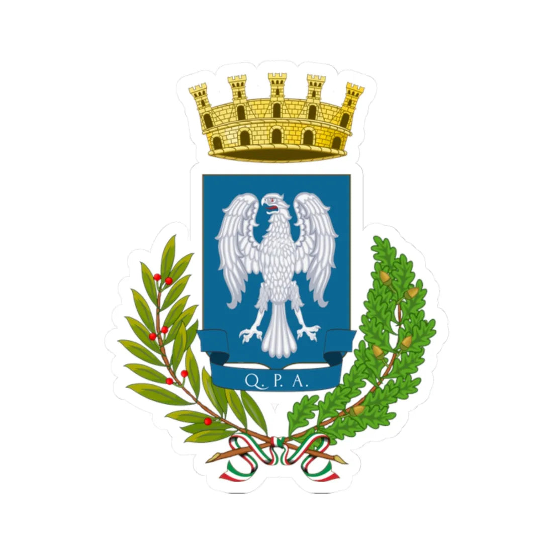 Portici-Stemma (Italy) (Coat of Arms) STICKER Vinyl Kiss-Cut Decal 2 Inch White - The Sticker Space