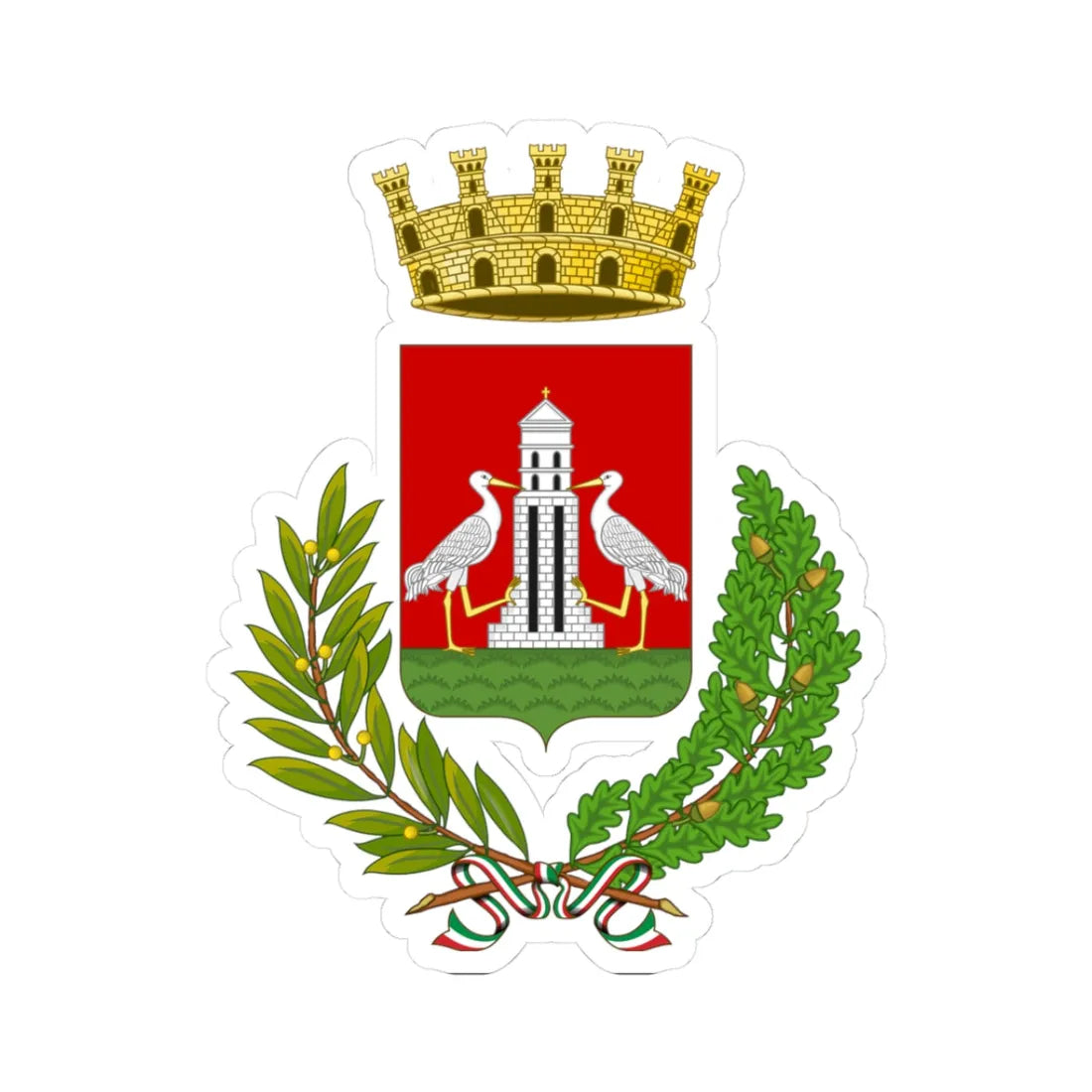 Portogruaro-Stemma (Italy) (Coat of Arms) STICKER Vinyl Kiss-Cut Decal 3 Inch White - The Sticker Space