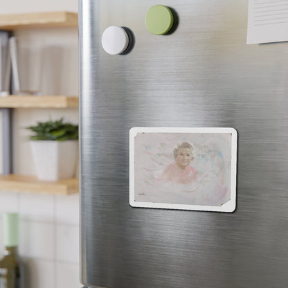 Portrait Illustration (Magazine Illustration) Refrigerator Magnet-The Sticker Space