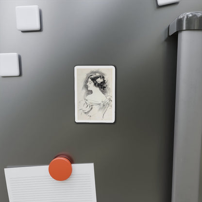 Portrait of a Lady, Pucks magazine interior illustration, 1897 (Magazine Illustration) Refrigerator Magnet-The Sticker Space