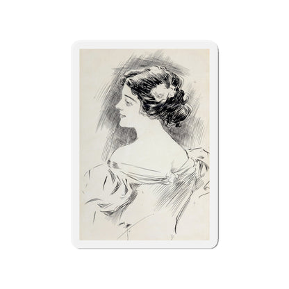 Portrait of a Lady, Pucks magazine interior illustration, 1897 (Magazine Illustration) Refrigerator Magnet-4" x 4"-The Sticker Space