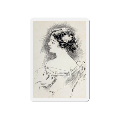 Portrait of a Lady, Pucks magazine interior illustration, 1897 (Magazine Illustration) Refrigerator Magnet-5" x 5"-The Sticker Space