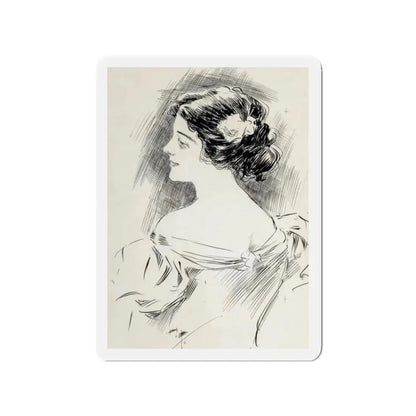 Portrait of a Lady, Pucks magazine interior illustration, 1897 (Magazine Illustration) Refrigerator Magnet - The Sticker Space