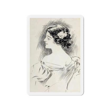 Portrait of a Lady, Pucks magazine interior illustration, 1897 (Magazine Illustration) Refrigerator Magnet - The Sticker Space