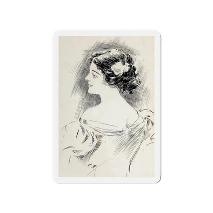 Portrait of a Lady, Pucks magazine interior illustration, 1897 (Magazine Illustration) Refrigerator Magnet - The Sticker Space