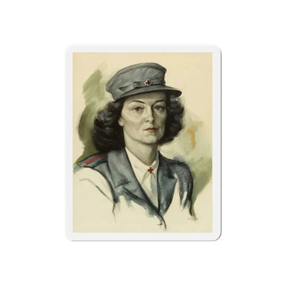 Portrait of a Nurse, November 25, 1945 (Magazine Illustration) Refrigerator Magnet - The Sticker Space