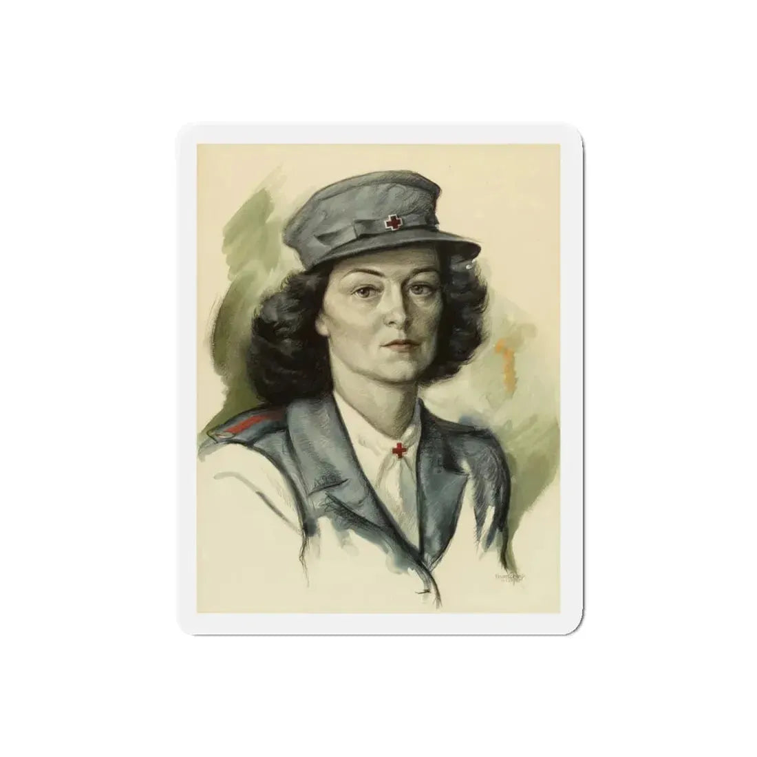 Portrait of a Nurse, November 25, 1945 (Magazine Illustration) Refrigerator Magnet - The Sticker Space