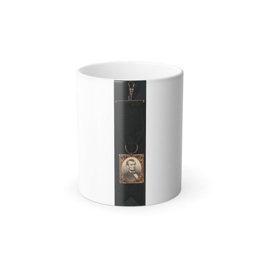 Portrait of Abraham Lincoln Attached to Black Ribbon (U.S. Civil War) Color Morphing Mug 11oz-11oz-The Sticker Space