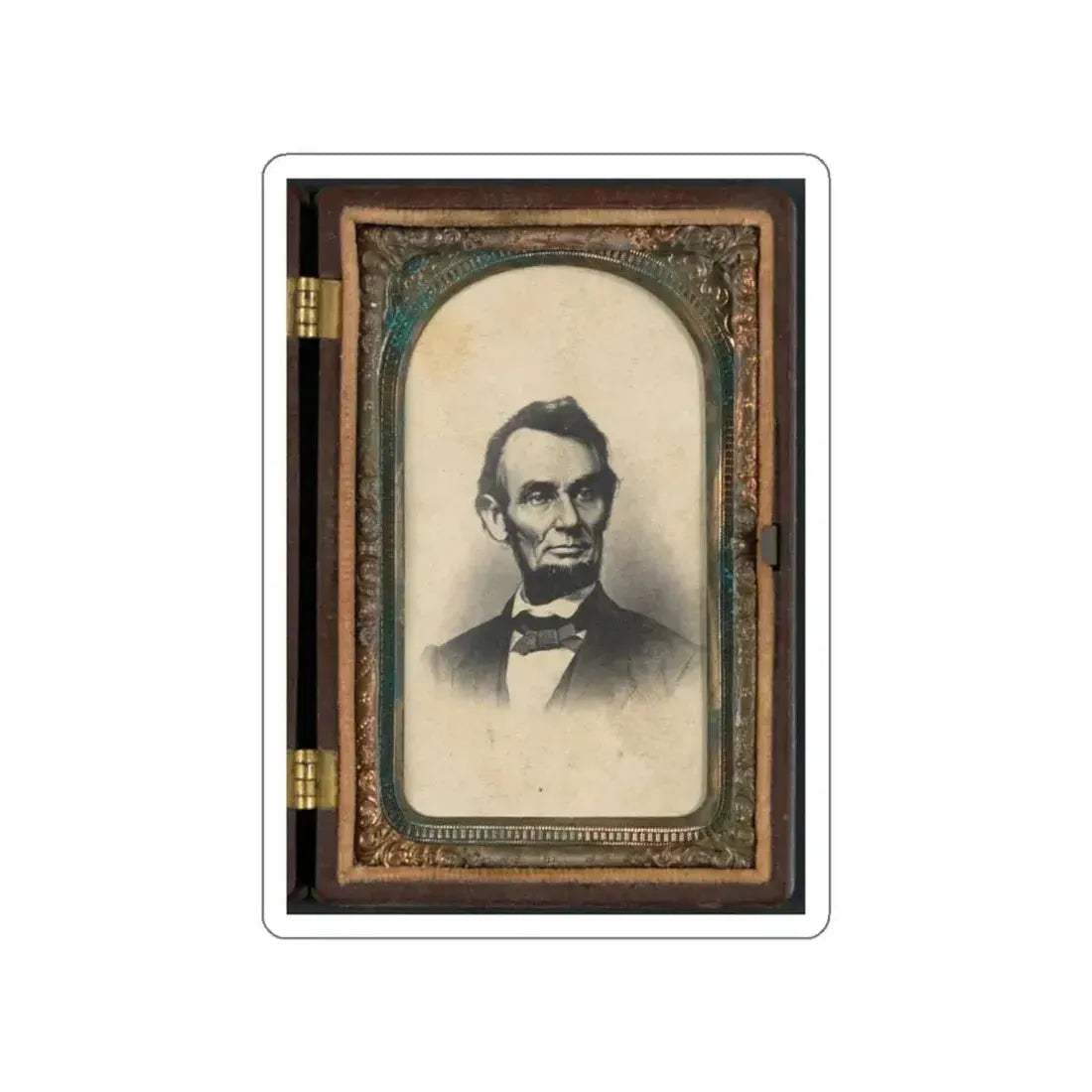 Portrait Of Abraham Lincoln In Thermoplastic Case (U.S. Civil War) STICKER Vinyl Die-Cut Decal White Die-Cut 3 Inch - The Sticker Space