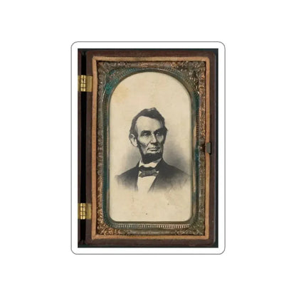Portrait Of Abraham Lincoln In Thermoplastic Case (U.S. Civil War) STICKER Vinyl Die-Cut Decal White Die-Cut 4 Inch - The Sticker Space