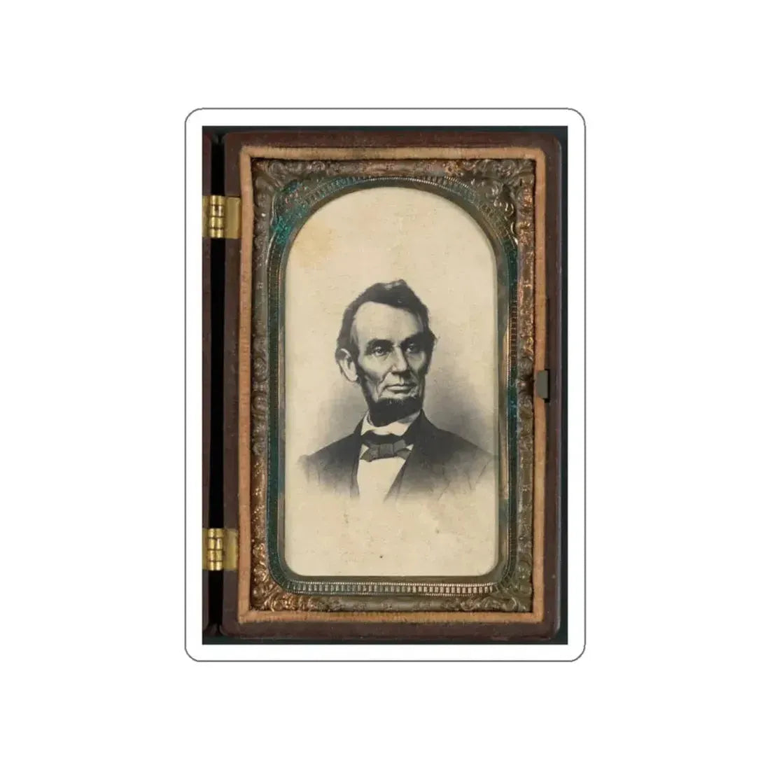 Portrait Of Abraham Lincoln In Thermoplastic Case (U.S. Civil War) STICKER Vinyl Die-Cut Decal White Die-Cut 6 Inch - The Sticker Space