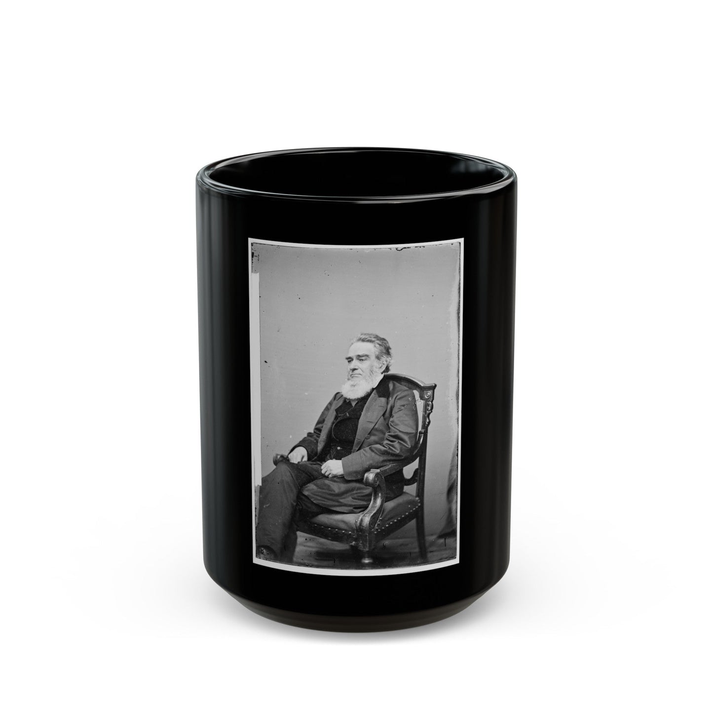 Portrait Of Attorney-General Edward Bates, Officer Of The United States Government (U.S. Civil War) Black Coffee Mug-15oz-The Sticker Space