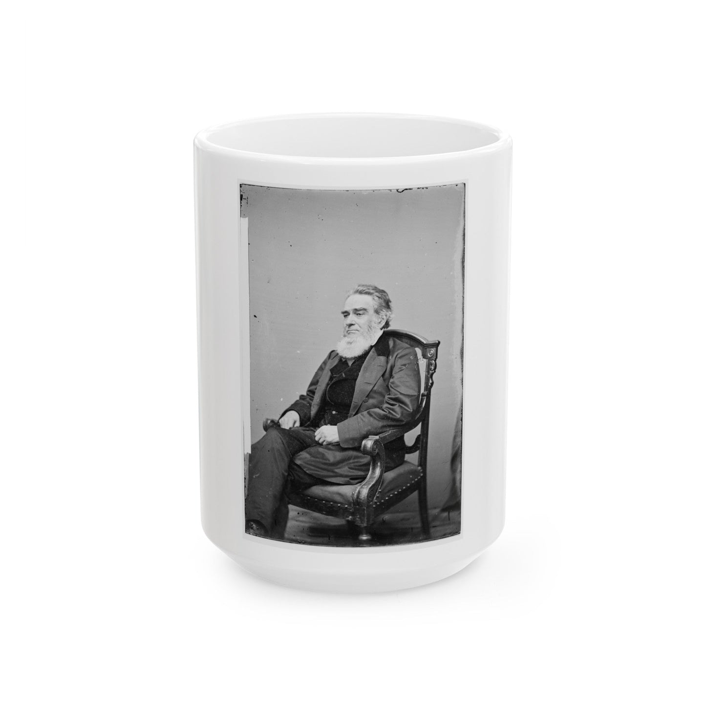 Portrait Of Attorney-General Edward Bates, Officer Of The United States Government (U.S. Civil War) White Coffee Mug-15oz-The Sticker Space