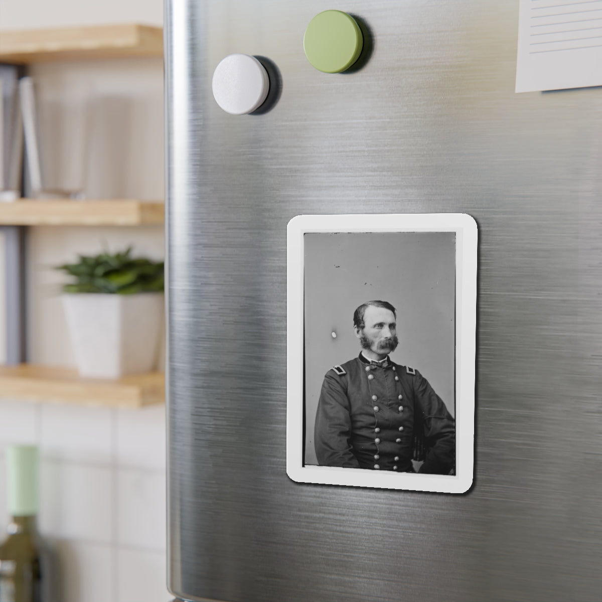 Portrait Of Brevetted Brigadier General Napoleon Bonaparte Mclauglen (1823-1887) (U.S. Civil War) Refrigerator Magnet-The Sticker Space