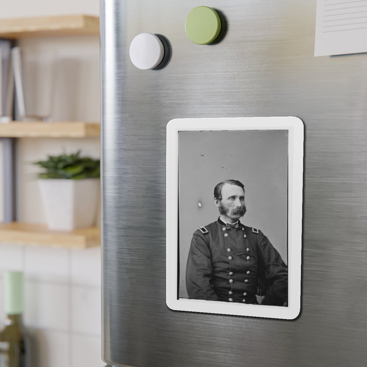 Portrait Of Brevetted Brigadier General Napoleon Bonaparte Mclauglen (1823-1887) (U.S. Civil War) Refrigerator Magnet-The Sticker Space