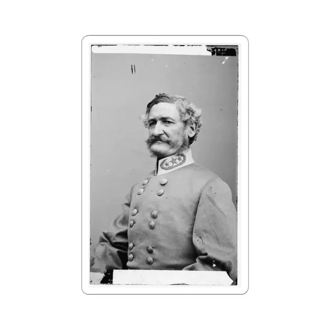 Portrait of Brig. Gen. Henry H. Sibley, Officer of the Confederate Army (U.S. Civil War) STICKER Vinyl Kiss-Cut Decal 3 Inch White - The Sticker Space