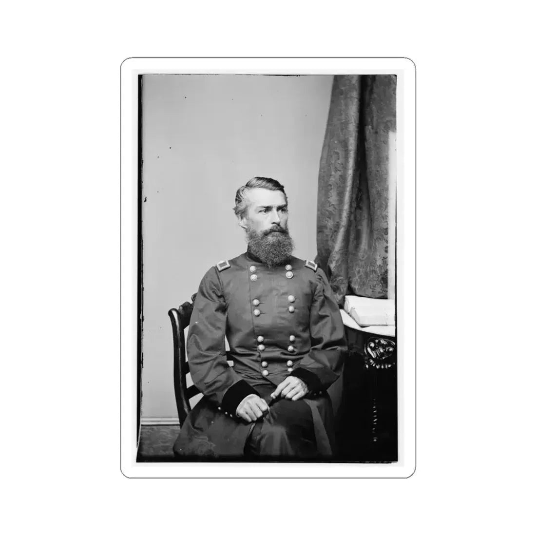 Portrait of Brig. Gen. Herman Haupt, Officer of the Federal Army (U.S. Civil War) STICKER Vinyl Kiss-Cut Decal 4 Inch White - The Sticker Space