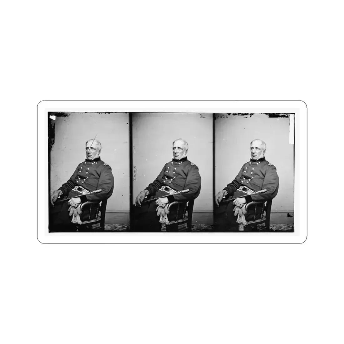 Portrait of Brig. Gen. James S. Wadsworth, Officer of the Federal Army (U.S. Civil War) STICKER Vinyl Kiss-Cut Decal 6 Inch White - The Sticker Space
