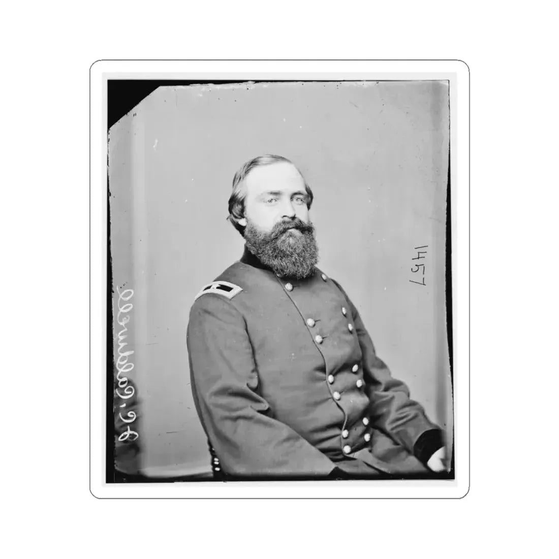 Portrait of Brig. Gen. John C. Caldwell, Officer of the Federal Army (U.S. Civil War) STICKER Vinyl Kiss-Cut Decal 6 Inch White - The Sticker Space