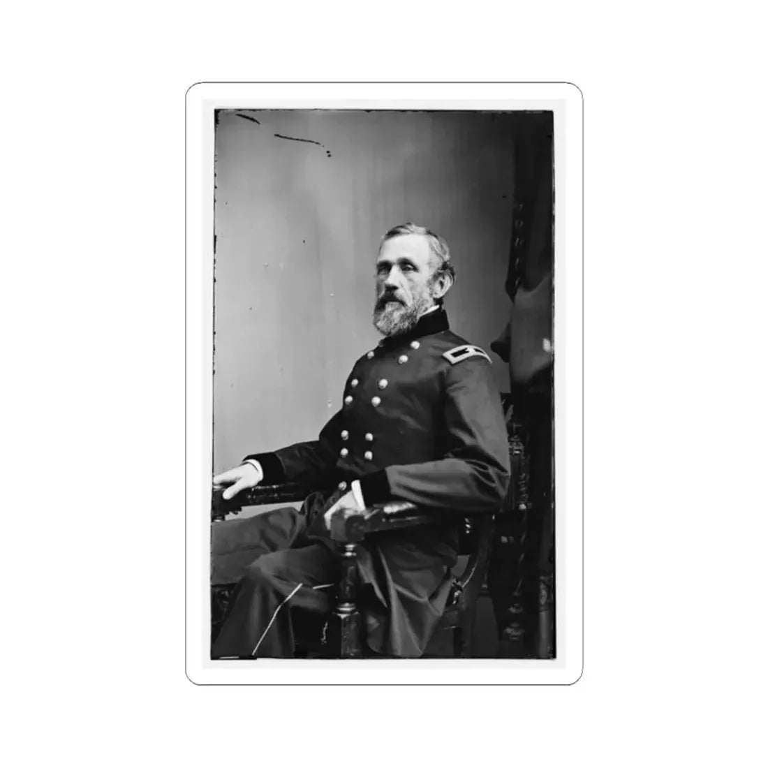 Portrait of Brig. Gen. John G. Barnard, Officer of the Federal Army (U.S. Civil War) STICKER Vinyl Kiss-Cut Decal 2 Inch White - The Sticker Space