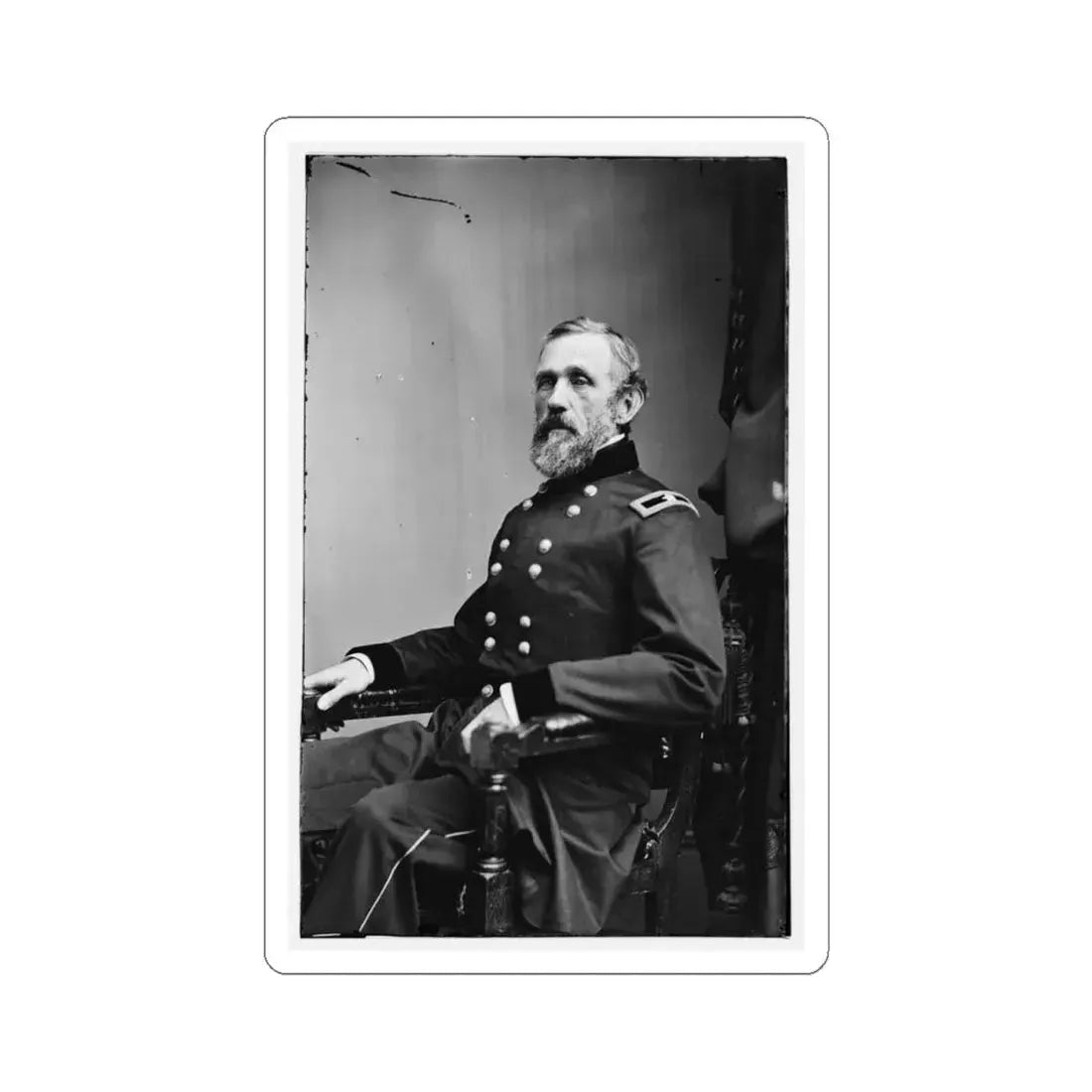 Portrait of Brig. Gen. John G. Barnard, Officer of the Federal Army (U.S. Civil War) STICKER Vinyl Kiss-Cut Decal 4 Inch White - The Sticker Space