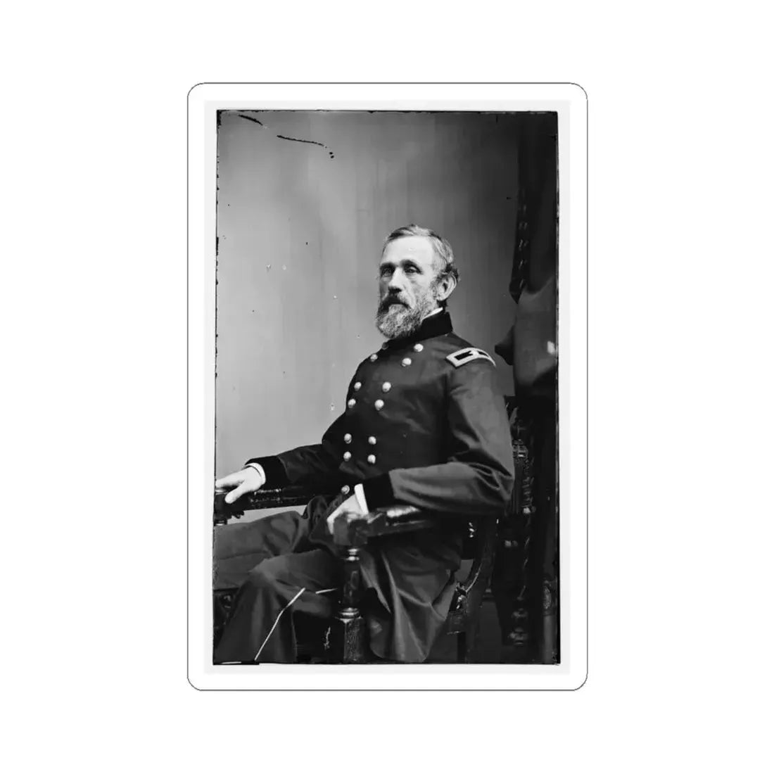 Portrait of Brig. Gen. John G. Barnard, Officer of the Federal Army (U.S. Civil War) STICKER Vinyl Kiss-Cut Decal 6 Inch White - The Sticker Space